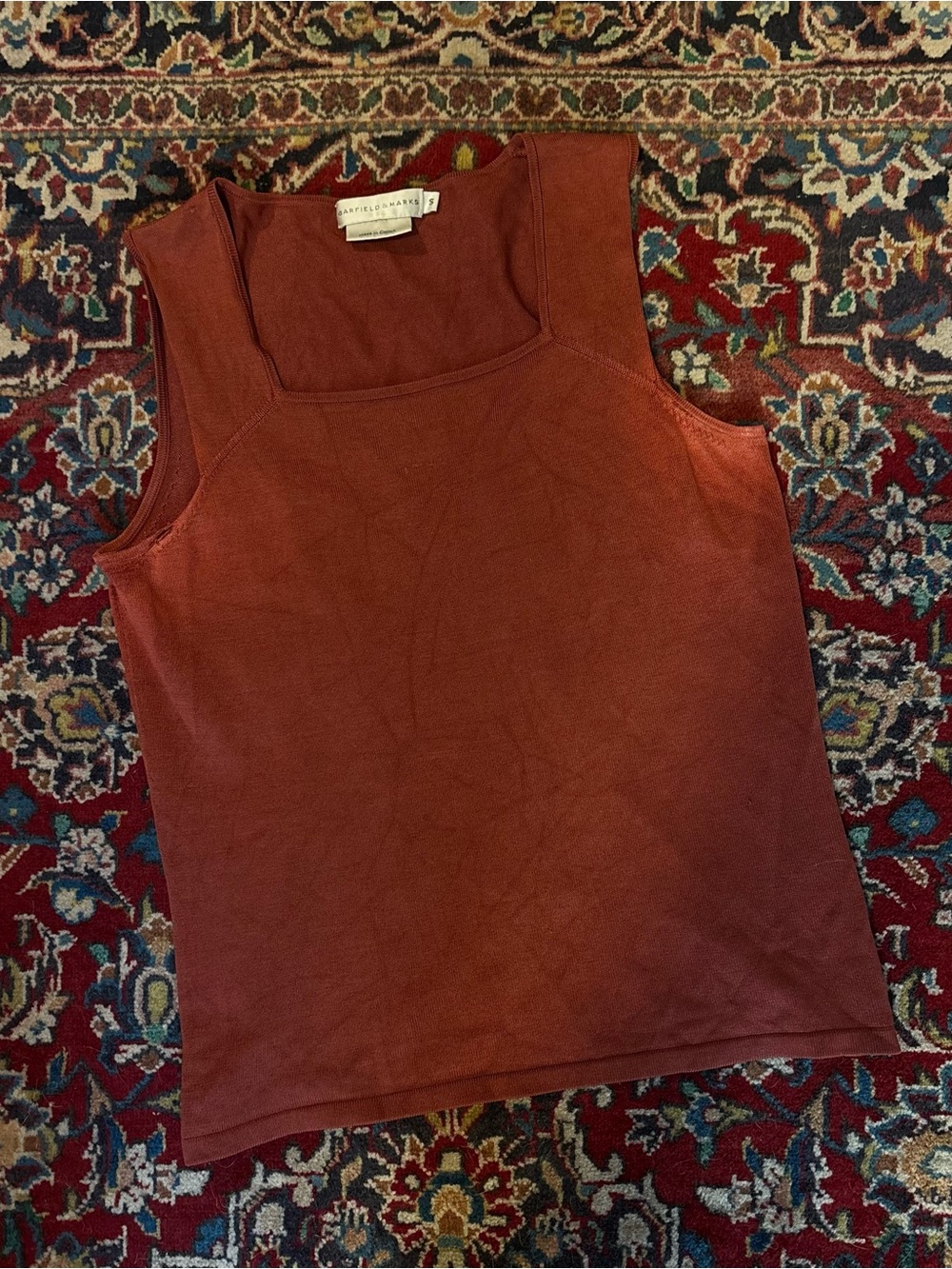 Vintage Rust Square-Neck Tank Top